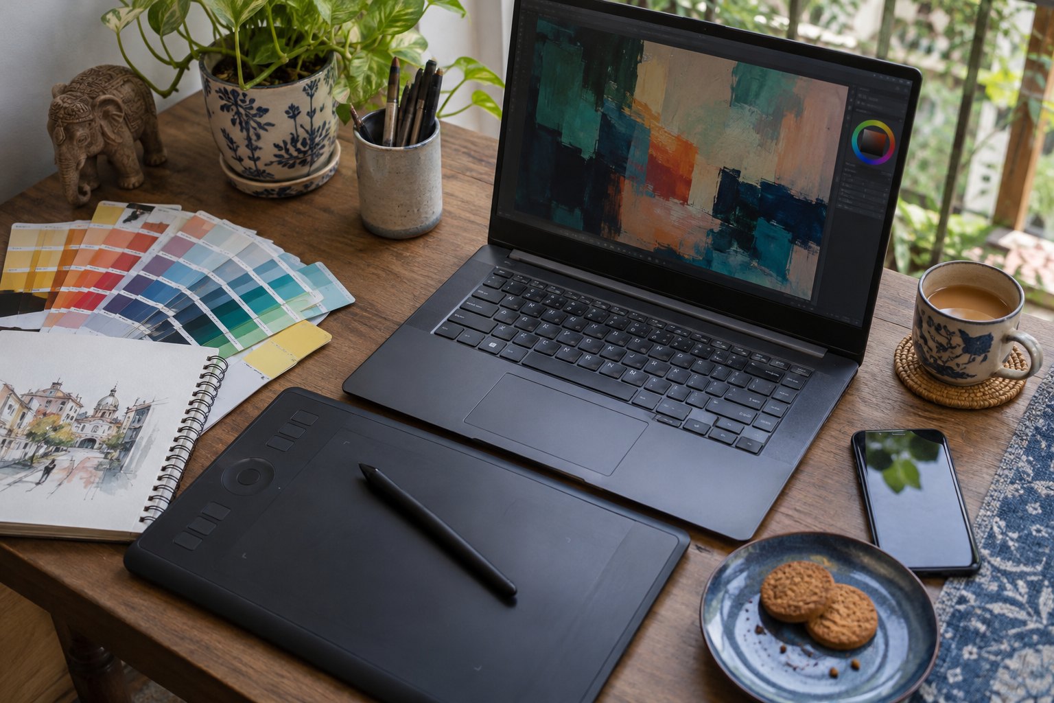 Graphic Design with AI learning scene